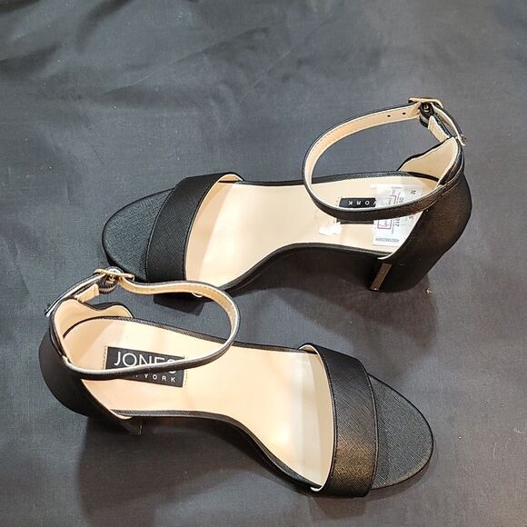 BRAND JONE NEW YORK CHUNKY HIGH HEEL OPEN TOE ADJUSTABLE BUCKLE SANDALS - Picture 7 of 14